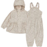 Konges Sløjd Regntøj m. Seler/Fleece - PU - Rainy Palme - Milk T