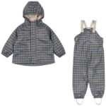 Konges Sløjd Regntøj m. Seler/Fleece - Palme - Laurel Blue Check
