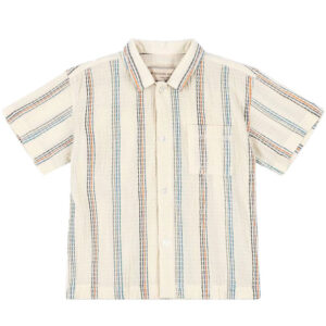 Konges Sløjd Skjorte K/Æ - Vincent - Antique White m. Striber