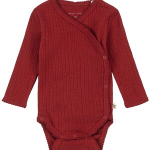 Konges Sløjd Slå-om Body l/æ - Minnie Newborn - Red Dahlia m. Hu