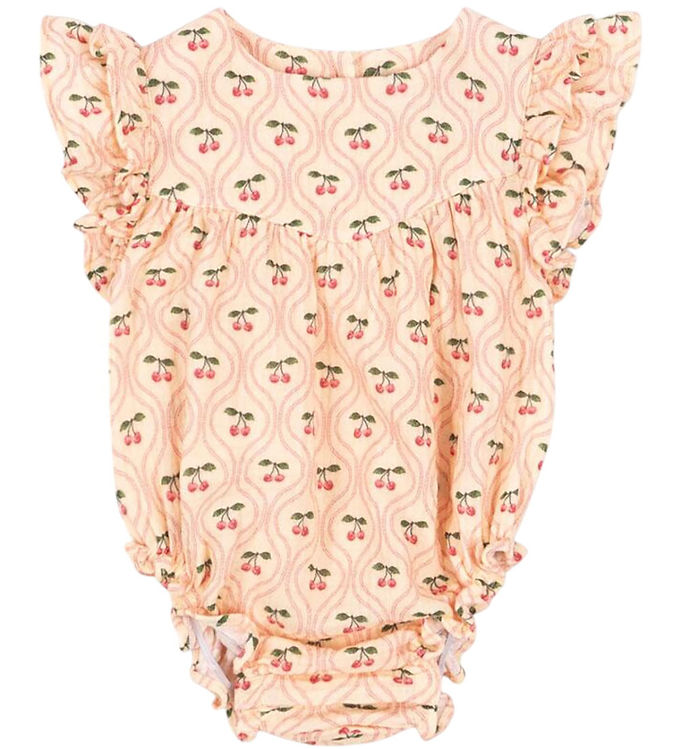 Konges Sløjd Sommerdragt - Musselin - Coco - Cherry Pink Motif