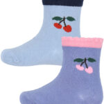 Konges Sløjd Strømper - 2-pak - Jaquard Frill - Blue Fog/Purple