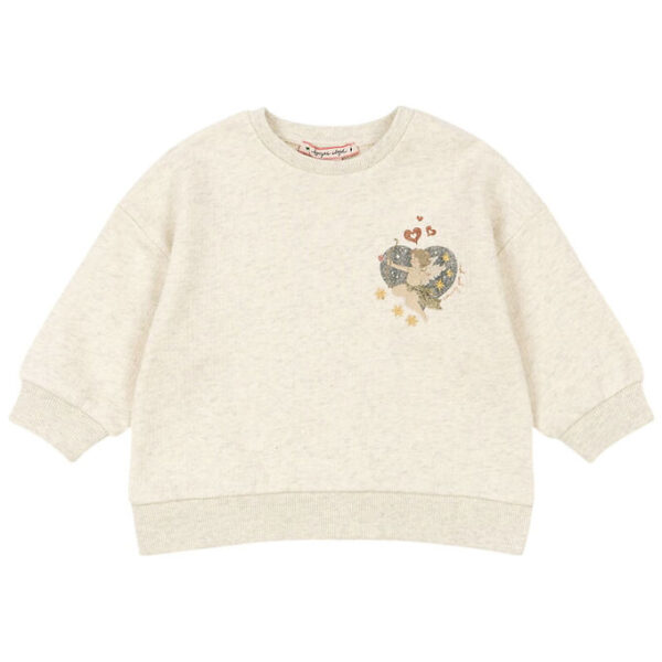 Konges Sløjd Sweatshirt - Loupy Lou - Off White Melange m. Engle Konges Sløjd Sweatshirt - Loupy Lou - Off White Melange m. Engle