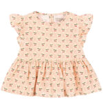 Konges Sløjd Top - Musselin - Coco - Cherry Pink Motif