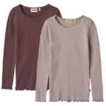 Wheat Bluse - 2-pak - Rib - Bomuld/Modal - Reese - Purple Fudge