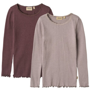 Wheat Bluse - 2-pak - Rib - Bomuld/Modal - Reese - Purple Fudge