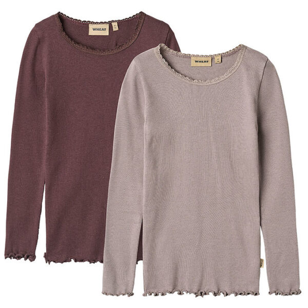 Wheat Bluse - 2-pak - Rib - Bomuld/Modal - Reese - Purple Fudge