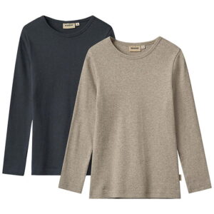 Wheat Bluser - Rib - 2-pak - Stig - Navy/Beige
