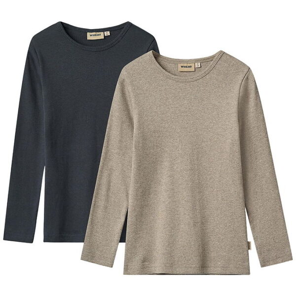 Wheat Bluser - Rib - 2-pak - Stig - Navy/Beige