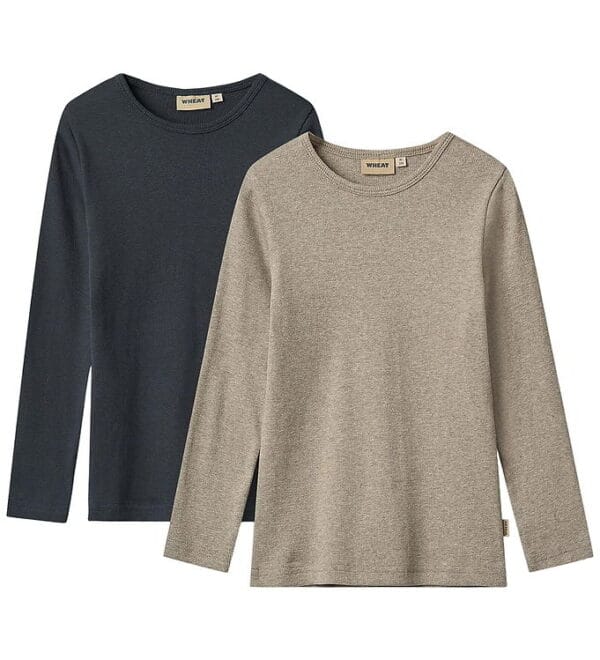 Wheat Bluser - Rib - 2-pak - Stig - Navy/Beige