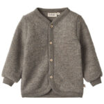 Wheat Cardigan - Uldfleece - Kari - Brown Melange