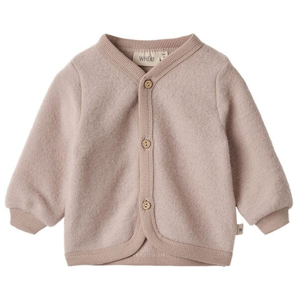 Wheat Cardigan - Uldfleece - Kari - Dry Rose