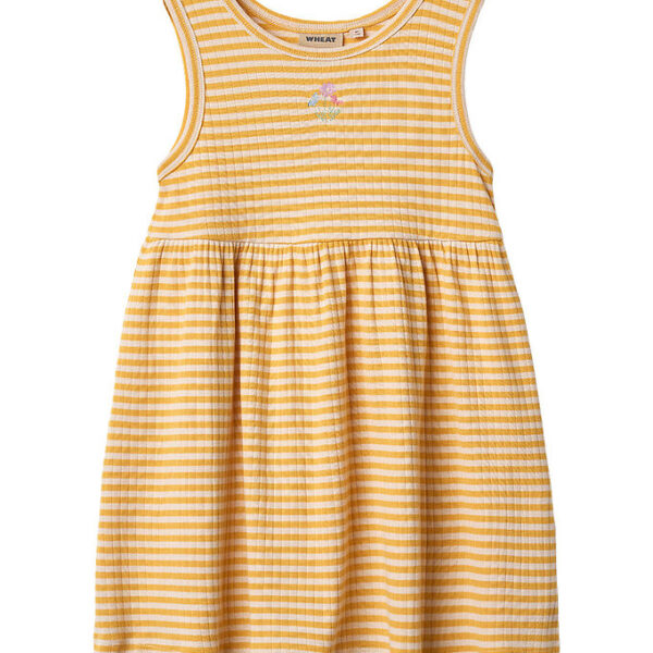 Wheat Kjole - Rib - Martha - Yellow Rib Stripe