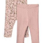 Wheat Leggings - 2-pak - Jules - Rose Powder Flowers