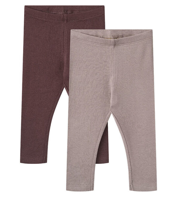 Wheat Leggings - 2-pak - Rib - Bomuld/Modal - Maddy - Purple Fud