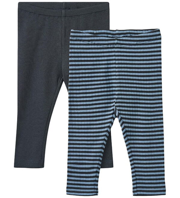 Wheat Leggings - Rib - 2-pak - Jules - Bright Blue Stripe