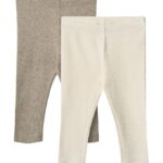 Wheat Leggings - Rib - 2-pak - Jules - Gravel Melange