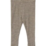 Wheat Leggings - Uld/Silke - Rib - Agi - Khaki Melange