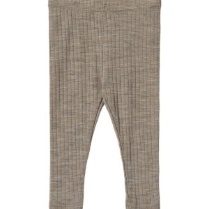 Wheat Leggings - Uld/Silke - Rib - Agi - Khaki Melange