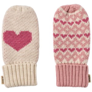 Wheat Luffer - Uld - Jacquard - Haansi - Rose m. Hjerter