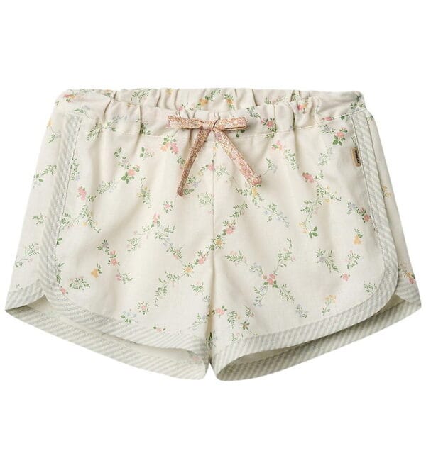 Wheat Shorts - Inger - Ivory Checked Flowers