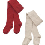 Wheat Strømpebukser - 2-pak - Uld - Blonde - Karl - Cherry Red