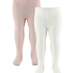 Wheat Strømpebukser - Pointelle - Izzy - 2-pak - Powder m. Hulmø