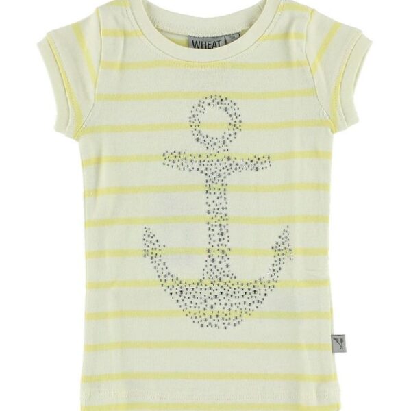 Wheat T-shirt - Creme/Gul m. Anker