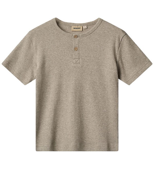 Wheat T-shirt - Rib - Lumi - Gravel Melange