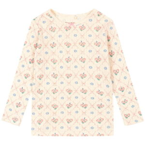 Konges Sløjd Bluse - Rib - Minnie - Fleur Decor m. Hulmønster