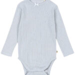 Konges Sløjd Body l/æ - Rib - Minnie - Gray Dawn m. Hulmønster