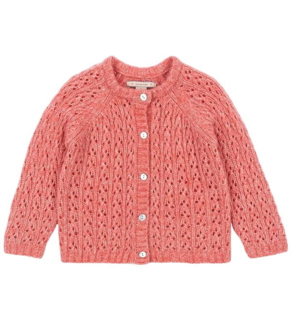 Konges Sløjd Cardigan - Uld- Strik - Isa - Pink m. Hulmønster