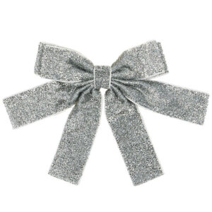 Konges Sløjd Hårsløjfe - 10 cm - Sølv m. Glimmer
