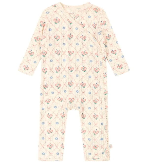 Konges Sløjd Heldragt - Rib - Minnie - Fleur Decor m. Hulmønster