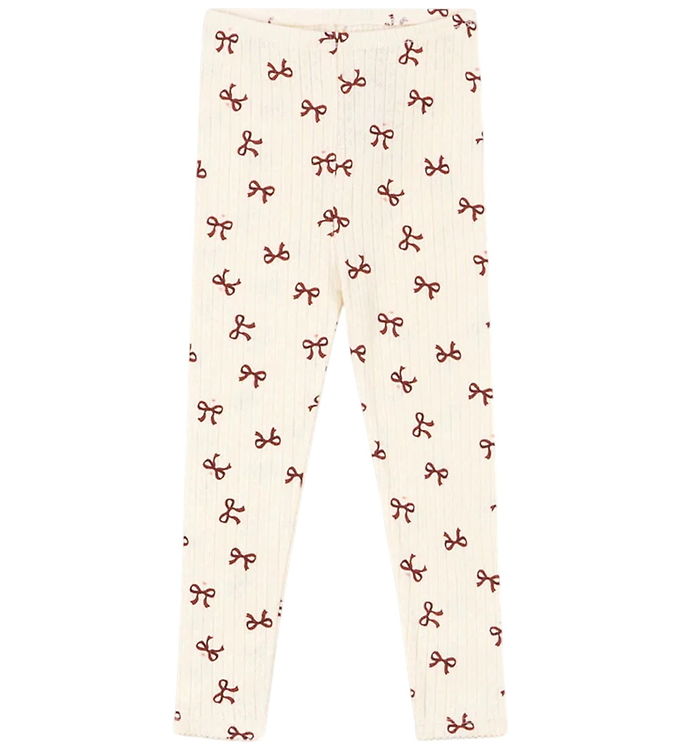 Konges Sløjd Leggings - Minnie - Bow Rouge m. Hulmønster