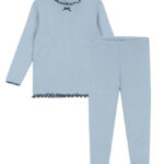 Konges Sløjd Sæt - Bluse/Leggings - Rib - Rivi - Blue Fog