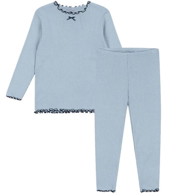 Konges Sløjd Sæt - Bluse/Leggings - Rib - Rivi - Blue Fog