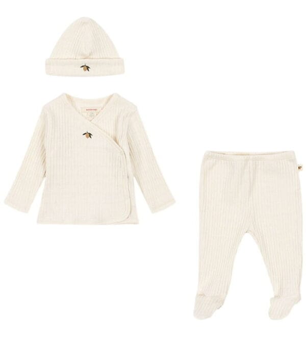 Konges Sløjd Sæt - Rib - Nia - Lemon m. Hulmønster