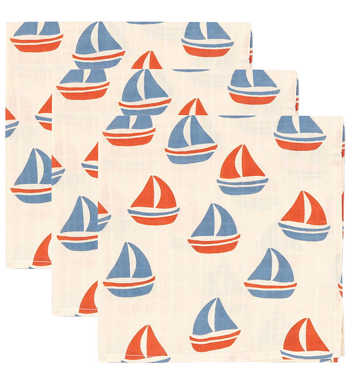 Konges Sløjd Stofbleer - 65x65 cm - 3-pak - Ahoy