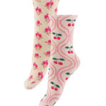 Konges Sløjd Strømper - 2-pak - AOP - Cherry Mix