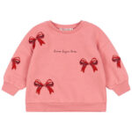 Konges Sløjd Sweatshirt - Lou Bow - Strawberry Ice m. Sløjfer