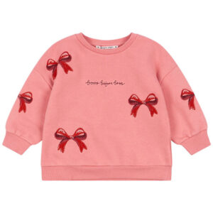 Konges Sløjd Sweatshirt - Lou Bow - Strawberry Ice m. Sløjfer