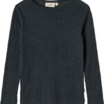 Wheat Bluse - Uld/Silke - Rib - Alfie - Navy