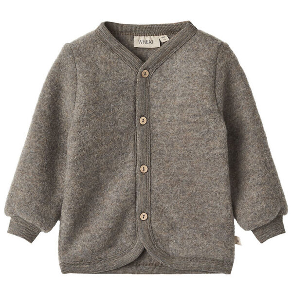 Wheat Cardigan - Uldfleece - Kari - Brown Melange