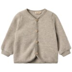 Wheat Cardigan - Uldfleece - Kari - Khaki Melange