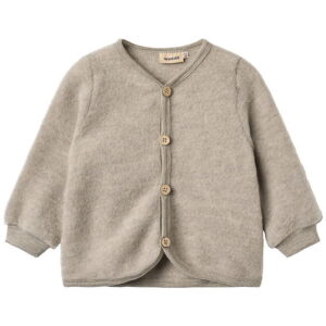 Wheat Cardigan - Uldfleece - Kari - Khaki Melange