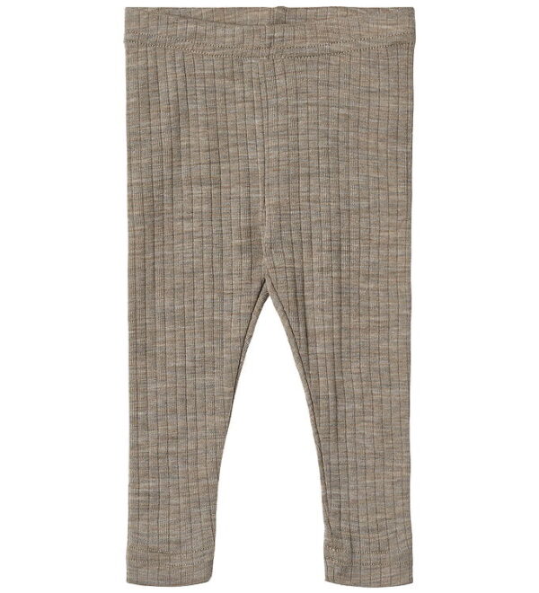 Wheat Leggings - Uld/Silke - Rib - Agi - Khaki Melange