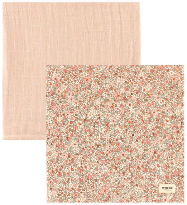 Wheat Stofbleer - 2-Pak - 65x65 cm - Muslin Kaya - Rose Dust
