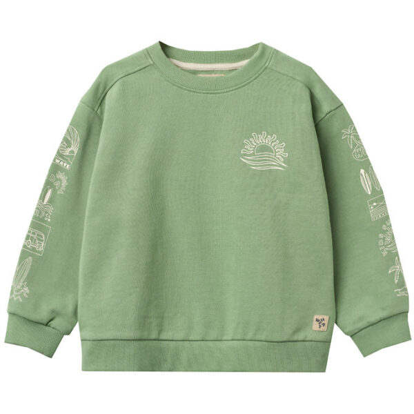 Wheat Sweatshirt - Ellis - Jade Green m. print