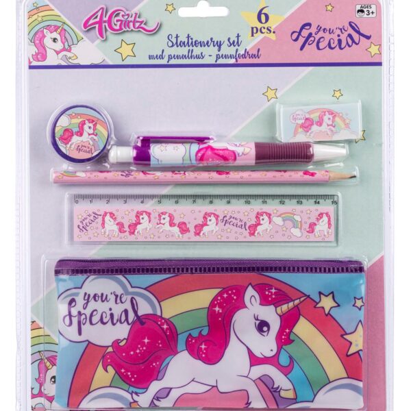 4 Girlz Penalhus Med Enhjørning Med 6 Dele. - penalhus - Legekammeraten.dk